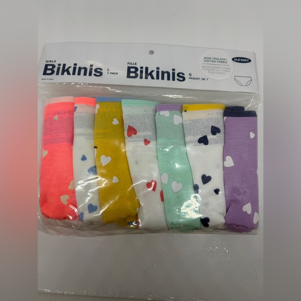 Old Navy Girls' Heart Patterned Underwear - 7 Pack size large